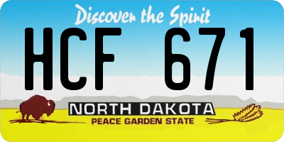 ND license plate HCF671
