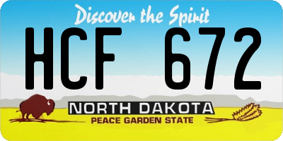 ND license plate HCF672