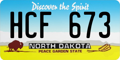 ND license plate HCF673