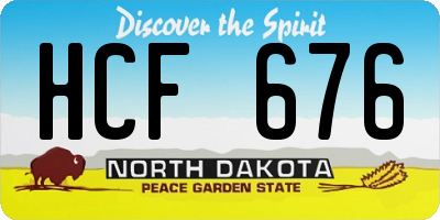 ND license plate HCF676