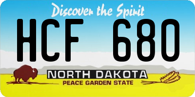 ND license plate HCF680