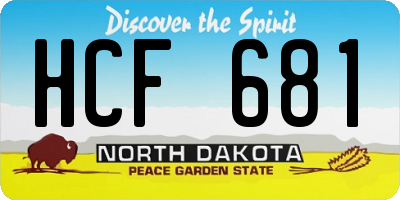 ND license plate HCF681