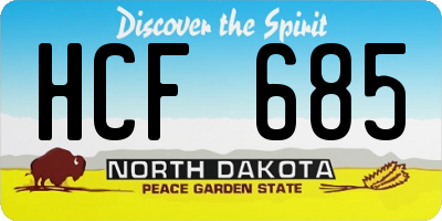 ND license plate HCF685