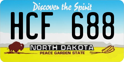 ND license plate HCF688