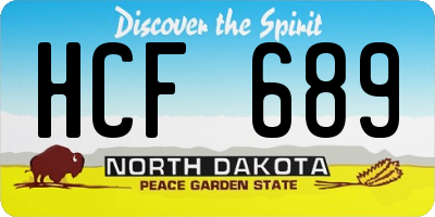 ND license plate HCF689