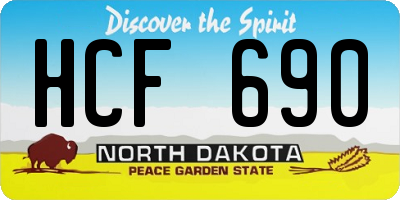 ND license plate HCF690