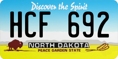 ND license plate HCF692