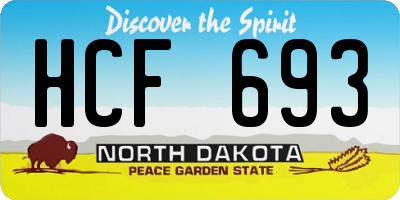 ND license plate HCF693