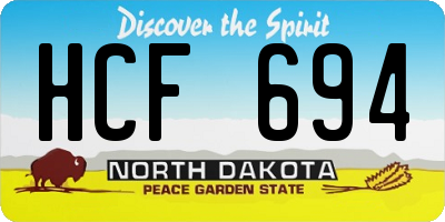 ND license plate HCF694
