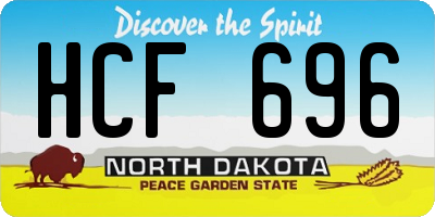 ND license plate HCF696