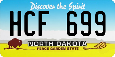 ND license plate HCF699