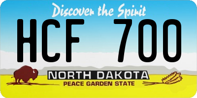 ND license plate HCF700