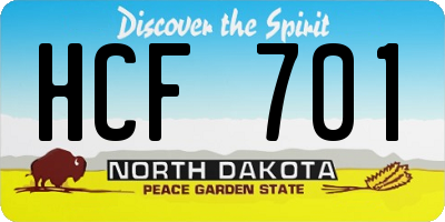 ND license plate HCF701