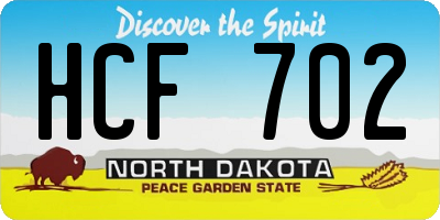 ND license plate HCF702