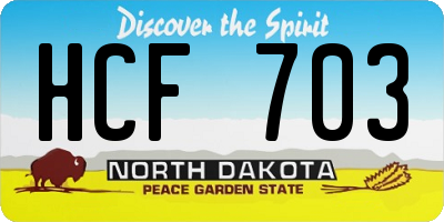 ND license plate HCF703