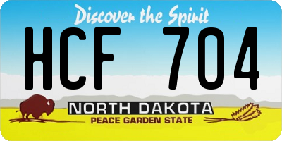 ND license plate HCF704