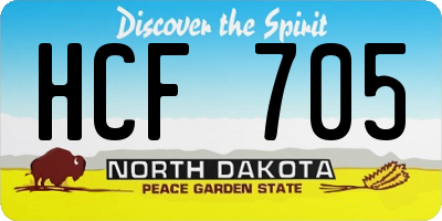 ND license plate HCF705