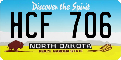 ND license plate HCF706