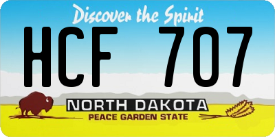 ND license plate HCF707