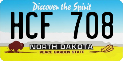 ND license plate HCF708