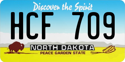 ND license plate HCF709