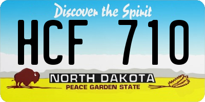 ND license plate HCF710