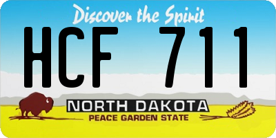ND license plate HCF711
