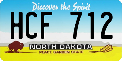 ND license plate HCF712