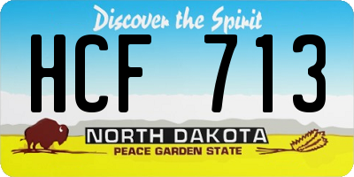 ND license plate HCF713