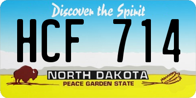 ND license plate HCF714