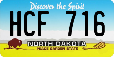 ND license plate HCF716