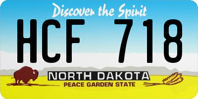 ND license plate HCF718