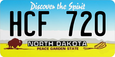 ND license plate HCF720