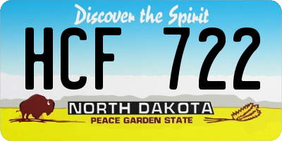 ND license plate HCF722