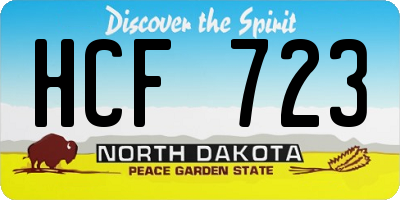 ND license plate HCF723