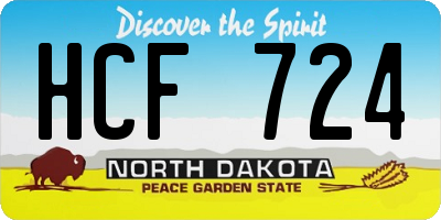 ND license plate HCF724