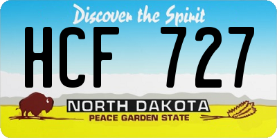 ND license plate HCF727