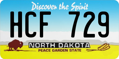 ND license plate HCF729