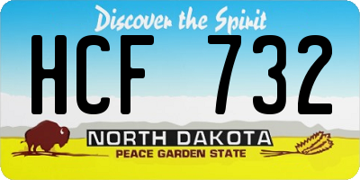 ND license plate HCF732