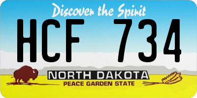 ND license plate HCF734