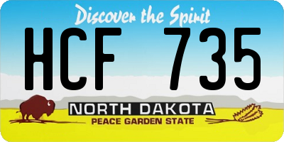 ND license plate HCF735