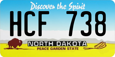 ND license plate HCF738