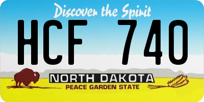 ND license plate HCF740