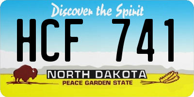 ND license plate HCF741