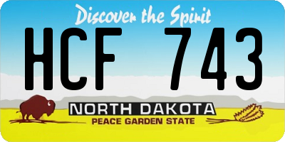 ND license plate HCF743