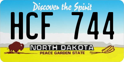 ND license plate HCF744