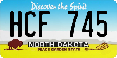 ND license plate HCF745