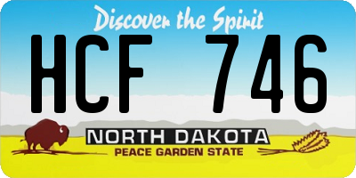 ND license plate HCF746