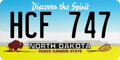 ND license plate HCF747