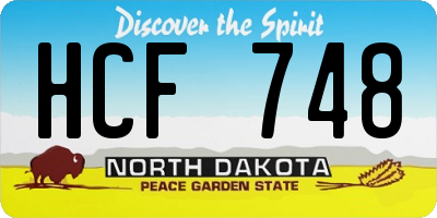 ND license plate HCF748